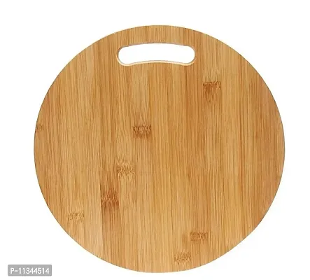 MobFest? Reversible Natural Wood Chopping Board for Kitchen | Cutting Board for Kitchen | Round Cutting Board | Wooden Serving Board | Pizza Platter | Size-34cm-thumb0