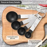 MobFest? Food Grade 8 Pcs Stainless Steel Handle Baking Cake Coffee Measuring Cups and Spoons Kitchen Tool Set, Dishwasher Safe-thumb2