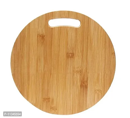 MobFest? Round Reversible Thick Wooden Cutting Board, Vegetable Chopping Board with Handle for Slicing Meat, Vegetables, Cheese and Fruits, 34 cm Size