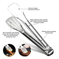 MobFest? Stainless Steel with Vinyl Coated Handle Clip Tong Kitchen for Cooking Frying Toasting Serving Salad Grilling Barbecue BBQ, 11 inch (1)-thumb2