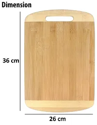 MobFest? Eco-Friendly Durable Non-Skid Reversible Bamboo/Wooden Chopping Slicing Cutting Board for Kitchen with 1.8mm Thickness, (Size- 26 x 36cm), Beige-thumb1