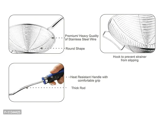 MobFest? Deep Frying Cooking Oil Draining Skimmer Jara Mesh Laddle Kitchen Food Stainless Steel Strainer, 16 Inch-thumb3