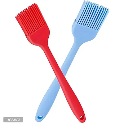 Silicone Cooking Brush Premium Quality Non Stick Silicone Perfect for BBQ Grilling and Baking, 21 cm, Silicone Flat Pastry Brushnbsp;nbsp;(Pack of 2)