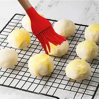 Large Silicone Flexible Heat Resistant Basting Brush with Wood Handle for Cooking, Baking, for Non Stick Cookware Silicone Flat Pastry Brush-thumb1