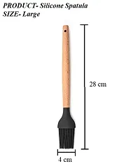 Pastry Brush with Wood Handle Special for Cake Mixer, Grilling, Tandoor, Silicone Flat Pastry Brush-thumb1