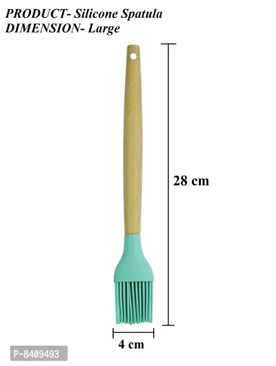 Large Silicone Flexible Heat Resistant Basting Brush with Wood Handle for Cooking, Baking, for Non Stick Cookware Silicone Flat Pastry Brush-thumb3