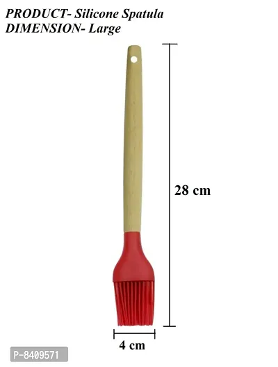 Pastry Brush with Wood Handle Special for Cake Mixer, Grilling, Tandoor, Silicone Flat Pastry Brush&nbsp;&nbsp;(Pack of 2)-thumb2