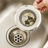 Sink Heavy Duty Durable Stainless Steel Strainer Kitchen Drain Basin Basket Filter Stopper Drainer Jali, Standard Size- 11.5 cm, 2 - Piece Set-thumb3