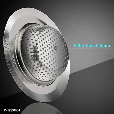 2 Pcs Stainless Steel Kitchen Sink Strainer Plug, Filter Stopper Mesh Long Hair Food Blockages Cleaning Tool for Bathroom Kitchen Sink, 11.5 cm-thumb2