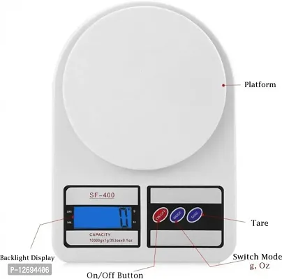 MobFest? Electronic Digital 10 Kg Weight Scale Lcd Kitchen Weight Scale Machine Measure for measuring fruits,Spice,Food,Vegetable Weighing Scale&nbsp;&nbsp;(White)-thumb4