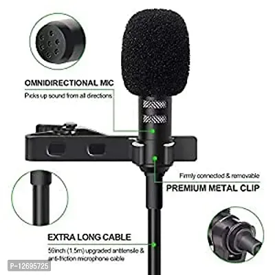 Mobfest Condenser Dynamic Lapel Lavalier Microphone for Vocal Recording - Mini Metal Collar Clip Microphone-thumb3