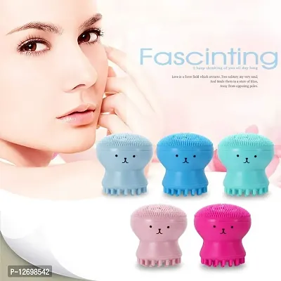 MobFest? Super Soft Silicone Face Wash Cleanser Brush Massage Exfoliate Facial Cleansing Octopus Face Washing Brush-thumb2