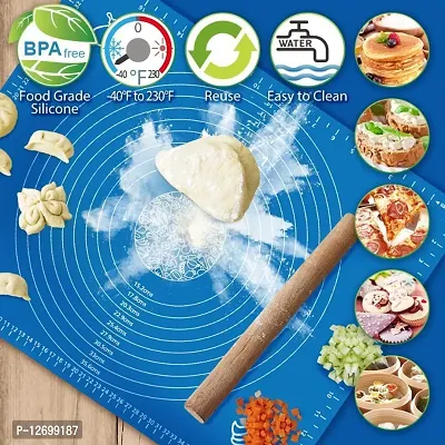MobFest Food Grade BPA Free Silicone Baking Mat Stretchable Reusable Nonstick Fondant Rolling Sheet, 48x38cm, Multicolor-thumb3