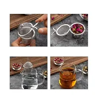 KitchenFest Stainless Steel Tea Infuser Filter for Green Tea Loose Leaf Tea with Chain and Hook | Rust-Free Locking Infuser Basket (Pack of 1)-thumb3