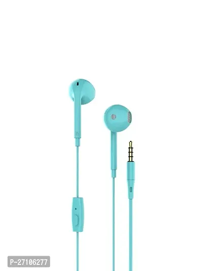 Stylish Green Headphones Wired - 3.5 MM Single Pin With Microphone In-ear Headset-thumb0