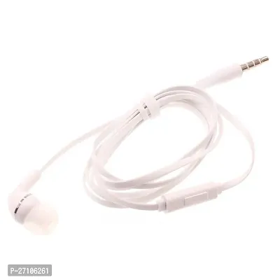 Stylish White Headphones Wired - 3.5 MM Single Pin With Microphone In-ear Headset-thumb0