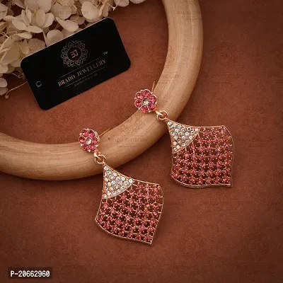 Elegant Brass American Diamond Earrings For Women
