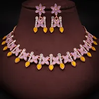 Stylish Women Choker Necklace Set With 1 Pair Of Earrings Jewellery Set-thumb3