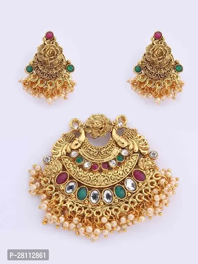 Designer Golden Alloy Jewellery Set For Women-thumb3