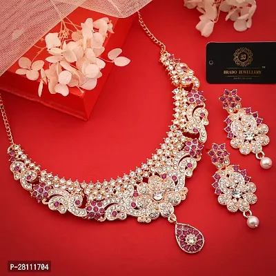 Elegant Alloy American Diamond Jewellery Set For Women-thumb2