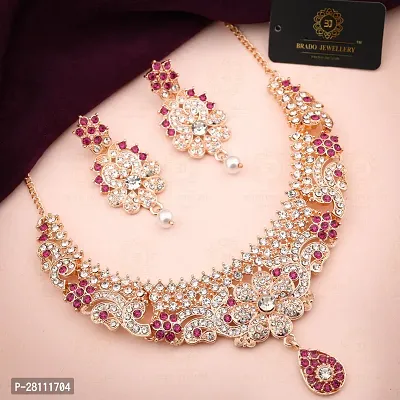 Elegant Alloy American Diamond Jewellery Set For Women-thumb0