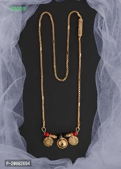 Stylish Golden Alloy Long Vati Mangalsutra For Women