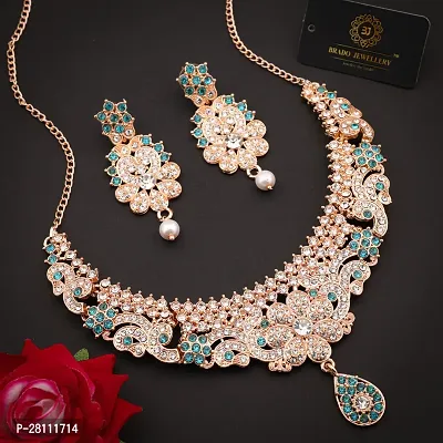 Elegant Alloy American Diamond Jewellery Set For Women