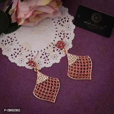 Elegant Brass American Diamond Earrings For Women-thumb0