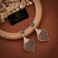 Elegant Brass American Diamond Earrings For Women-thumb1