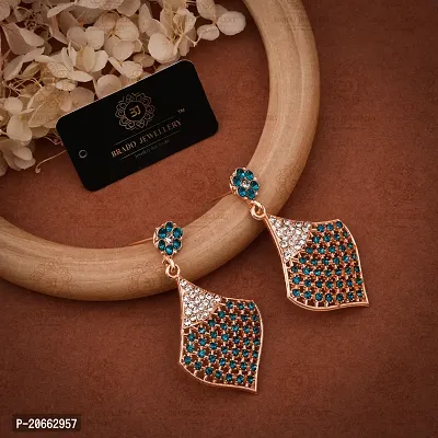 Elegant Brass American Diamond Earrings For Women-thumb2