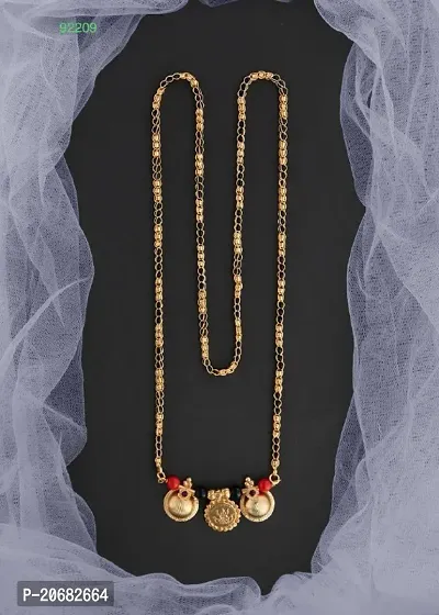 Stylish Golden Alloy Long Vati Mangalsutra For Women