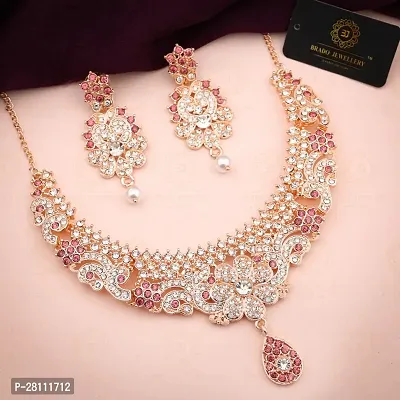 Elegant Alloy American Diamond Jewellery Set For Women-thumb3