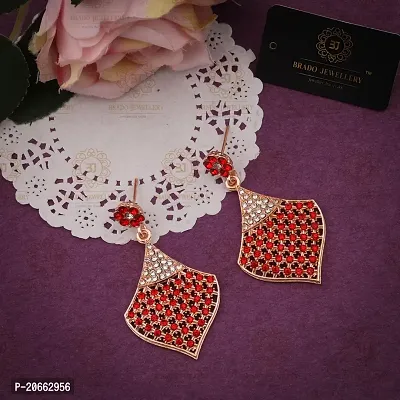 Elegant Brass American Diamond Earrings For Women-thumb4