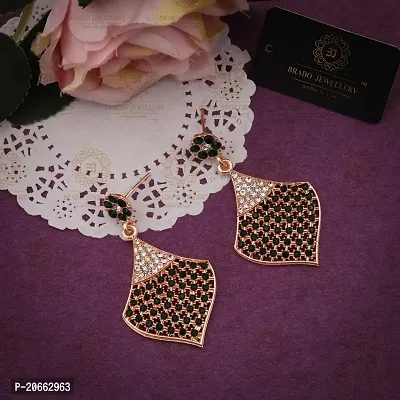 Elegant Brass American Diamond Earrings For Women-thumb3