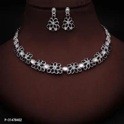 Traditional Silver Plated Jewellery Set For Women-thumb0