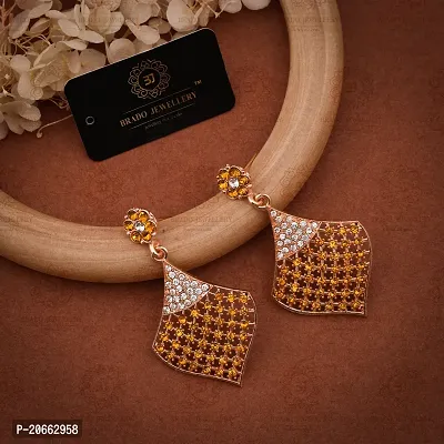 Elegant Brass American Diamond Earrings For Women-thumb2