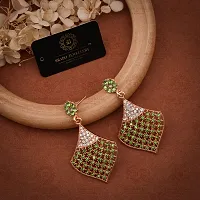 Elegant Brass American Diamond Earrings For Women-thumb1