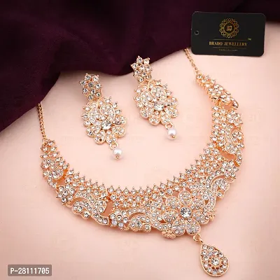 Elegant Alloy American Diamond Jewellery Set For Women-thumb0