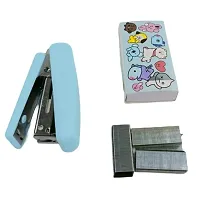 BTS Mini Stapler Portable Mini Stapler with Staple Pins Set Art  Craft Activities Students for School Projects (Random Color) - Pack of 1-thumb2