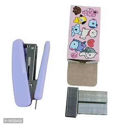 BTS Mini Stapler Portable Mini Stapler with Staple Pins Set Art  Craft Activities Students for School Projects (Random Color) - Pack of 1-thumb5