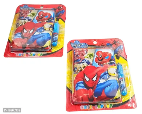 Spiderman Mini Button Lock Pocket Diary Pen Red Combo Gift Set for Kids/Cute Stylish School Stationery Small Notebook with Pen - Set of 2-thumb0
