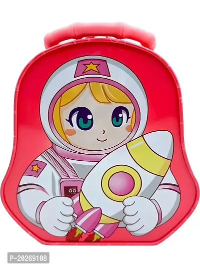 Space Girl Piggy Bank Astronaut Metal Theme Coin Bank Box,Piggy Bank,Money Saving Box for Kids with Lock and 2 Keys Coin Bank - Pink-thumb2