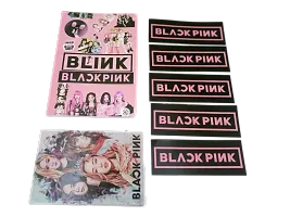 HARBAN MART Black Pink Mini Diary Black Pink Slim Notebook Black Pink Magnet Diary Blakc Pink Sticker Set Combo for Birthday Return Gifts for Girls-thumb2