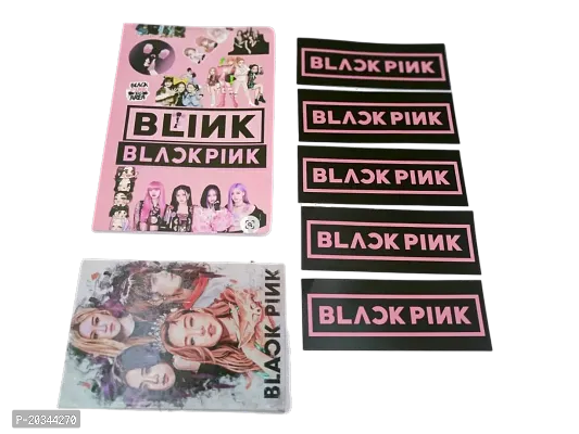HARBAN MART Black Pink Mini Diary Black Pink Slim Notebook Black Pink Magnet Diary Blakc Pink Sticker Set Combo for Birthday Return Gifts for Girls-thumb3