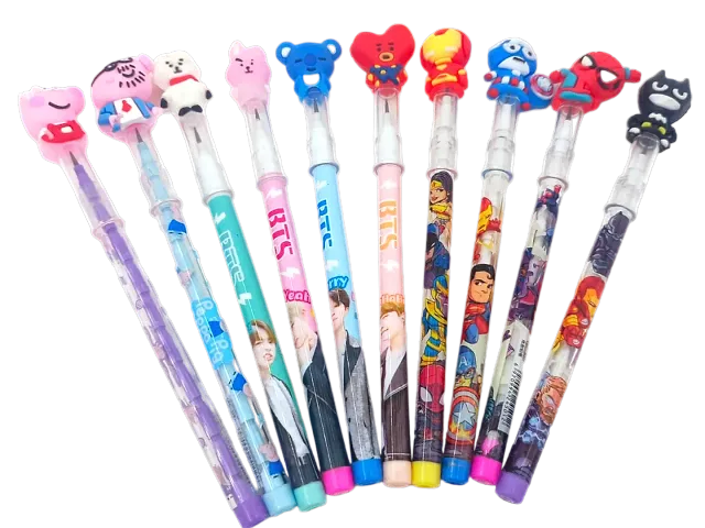 HARBAN MART Pack of 10 Pencils, Thick Strong Grip Pencils, Suitable for School, Kids Art, Push Pencils Best for Birthday Return Gifts