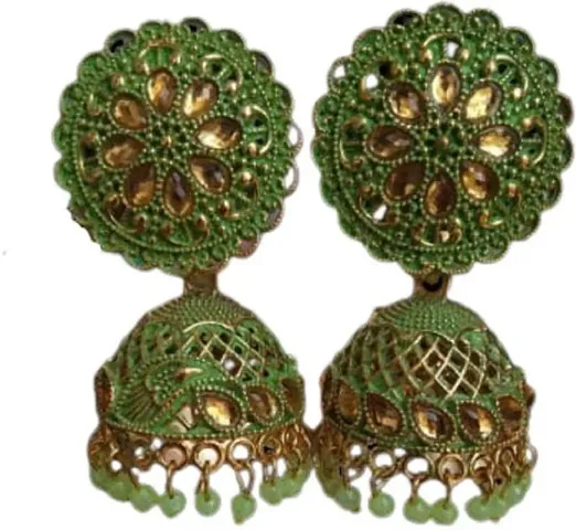 Jhumka Earrings for Women with Pearls