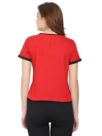 Womens Wear Half Sleeves Tshirt Round Neck in Red Color-thumb1