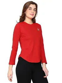 Womens Wear Full Sleeves Tshirt Round Neck in Red Color-thumb3