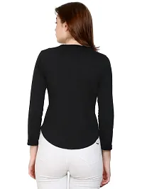 Womens Wear Full Sleeves Tshirt Round Neck in Black Color-thumb1