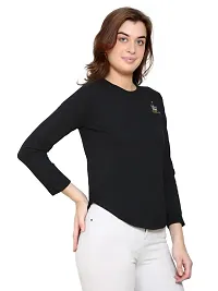 Womens Wear Full Sleeves Tshirt Round Neck in Black Color-thumb3